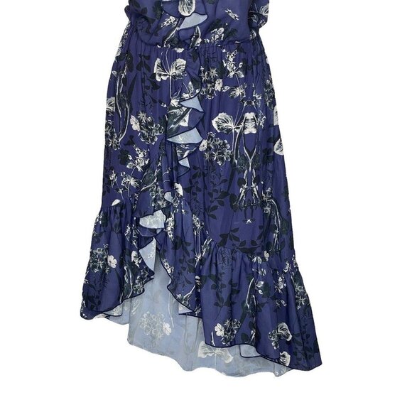 Parker Womens Blue Floral Sleeveless V Neck Comfort Fit And Flare Dress Size XS - Picture 5 of 9